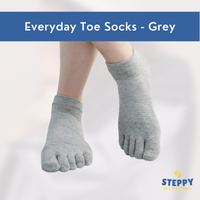 Steppy everyday toe socks in grey colour