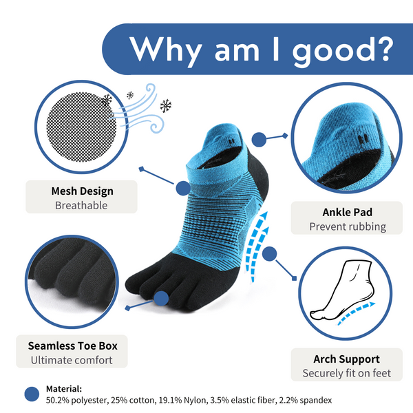 Steppy active toe socks come with good features like seamless toe box and arch support