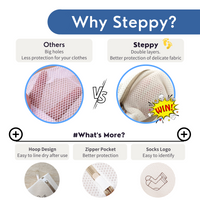 Steppy laundry bag comes with premium designs include double layers and zipper pocket design to protect fabric, hoop design to line dry easily