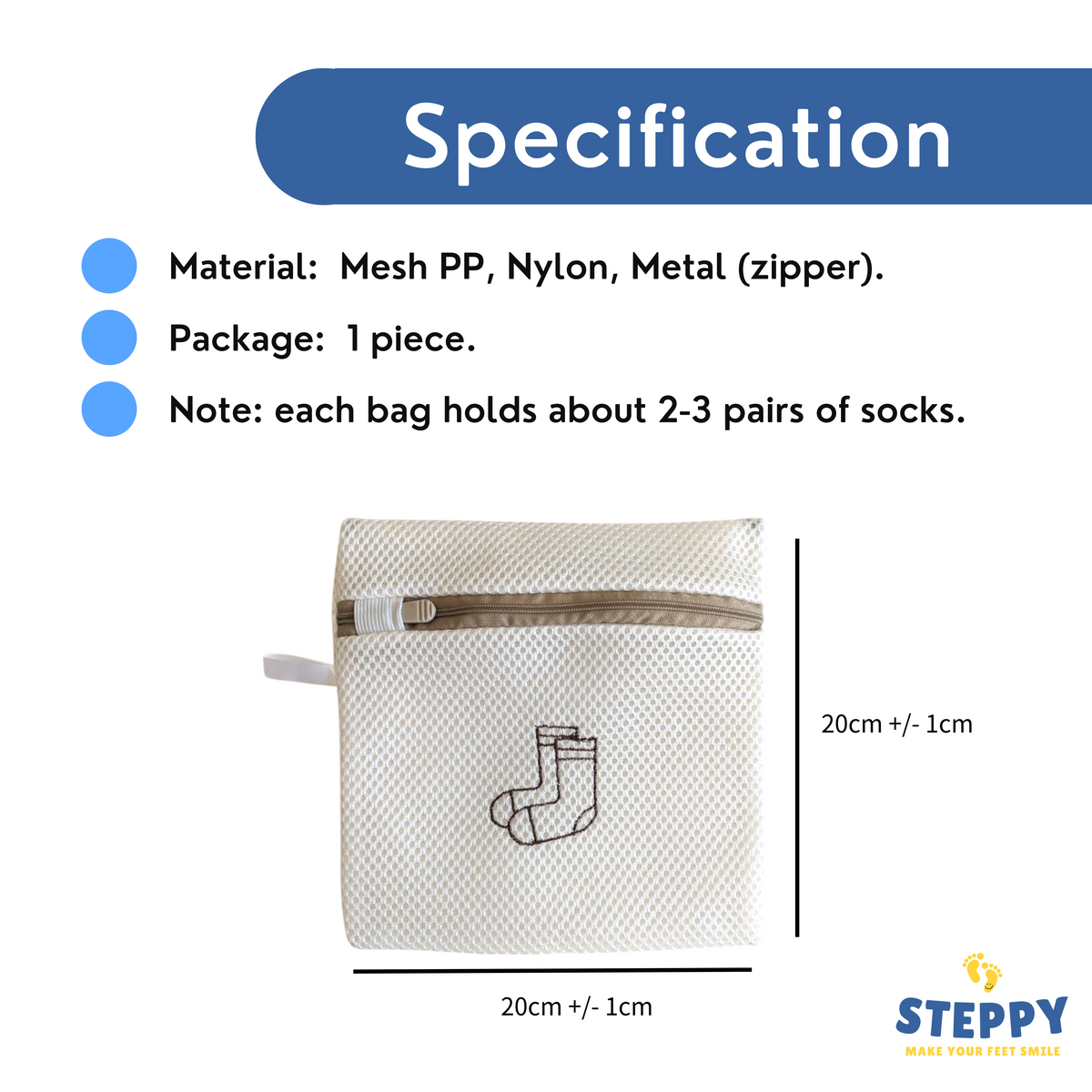 Steppy premium laundry bag specification 