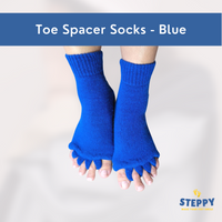 Steppy toe spacer socks in blue colour 